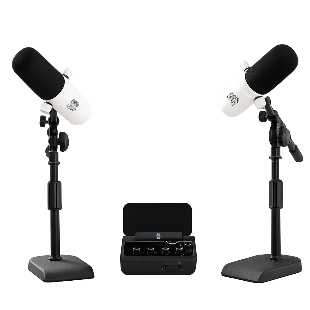 Podcast in a Box equipment and recording workflow